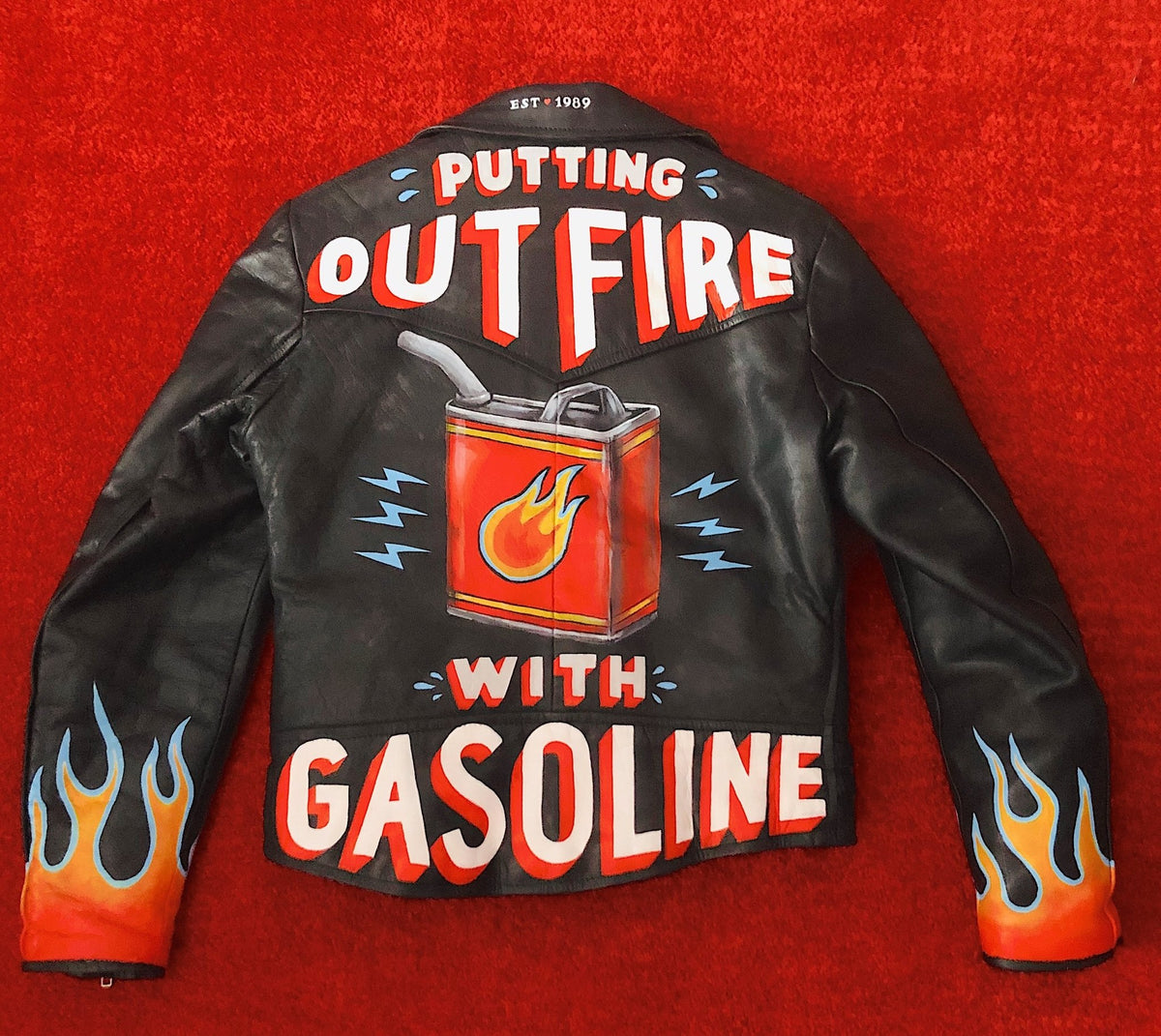 CUSTOM PAINTED Leather Jacket - Main Image