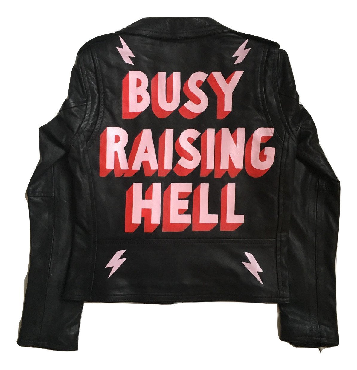 CUSTOM PAINTED Leather Jacket | laurieleestudio